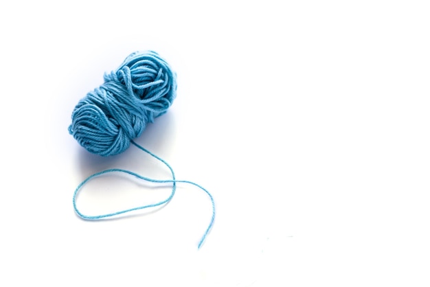 Colored wool isolated on the white background