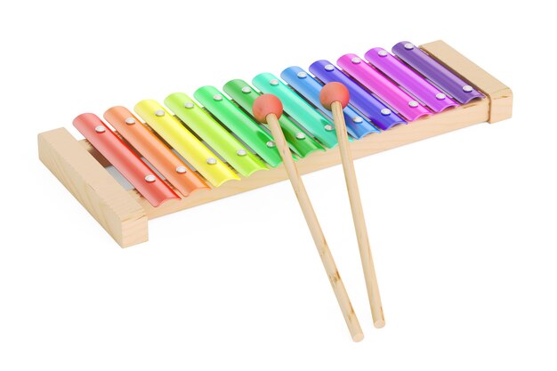 Photo colored xylophone 3d rendering