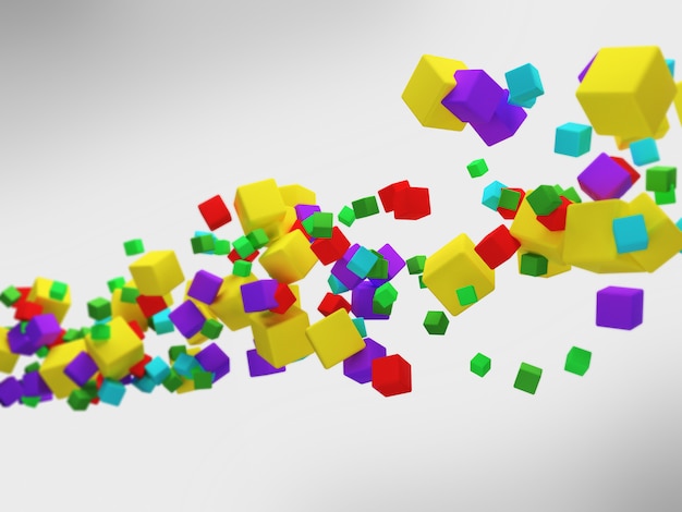 Colorful 3d abstract cubes