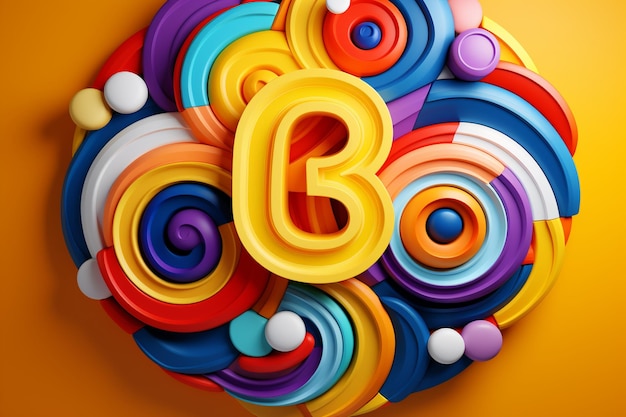 Colorful 3d alphabet design