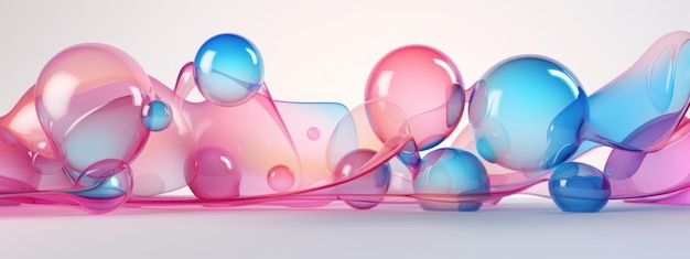 Colorful 3D bubble composition Vibrant dynamic transparent spheres background AI Generative