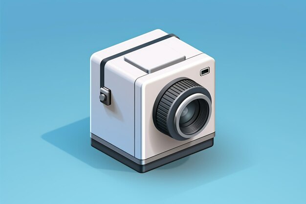 Colorful 3D cartoon camera isometric