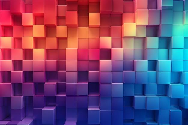 colorful 3d cube wall background