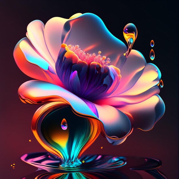 Colorful 3D flower