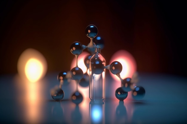 Красочная 3D-иллюстрация, изображающая процесс восстановления кислорода на молекулярном уровне