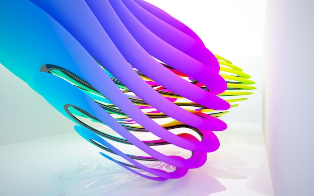 A colorful 3d image of a spiral with the word " on it. "