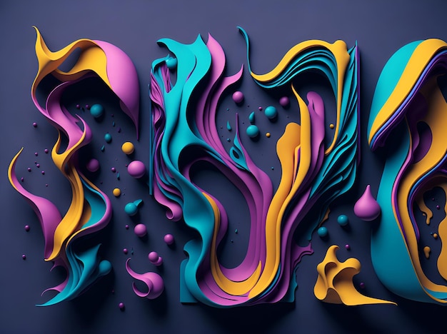 Colorful 3d liquid posters splash explosion