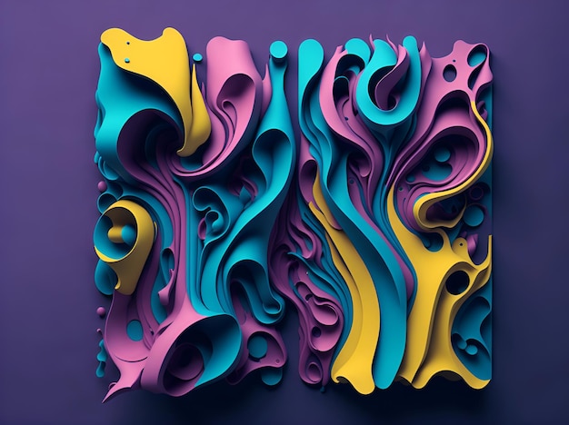 Colorful 3d liquid posters splash explosion