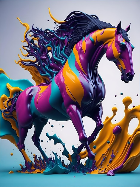 Colorful 3d liquid posters with abstract shapes splash