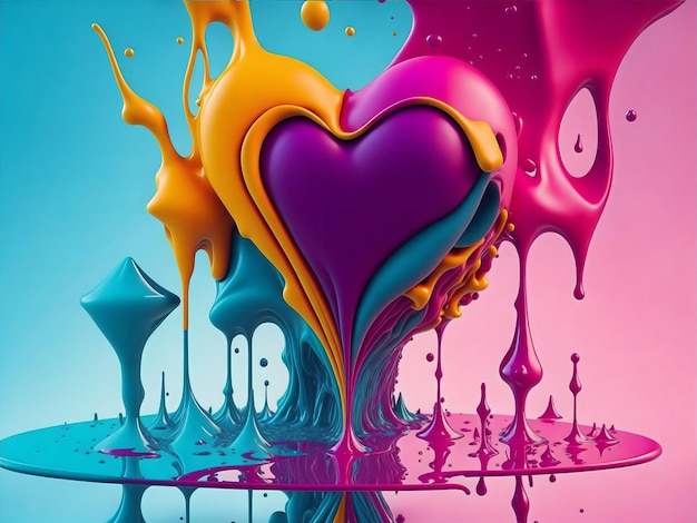 Colorful 3d liquid posters with balloon shapes splash