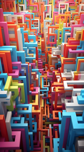 colorful 3D maze