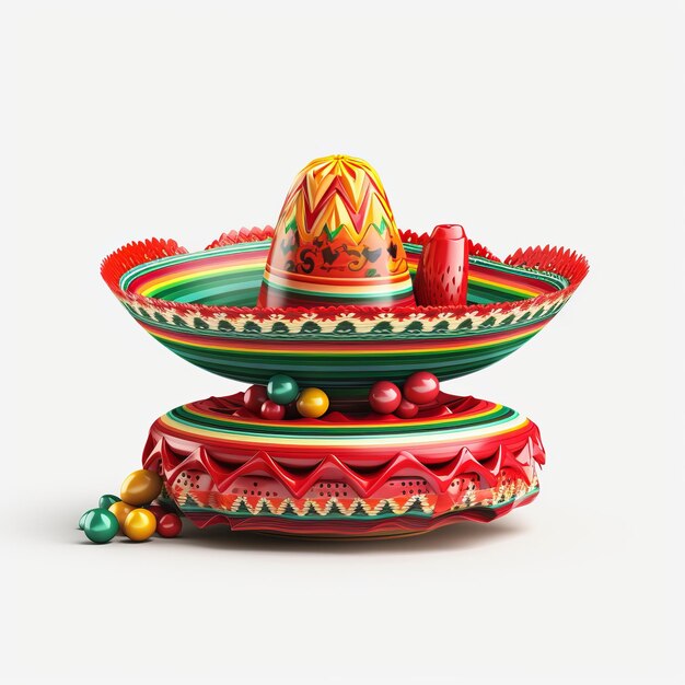 Colorful 3d Mexican Sombrero Model For Cinco De Mayo Celebrations