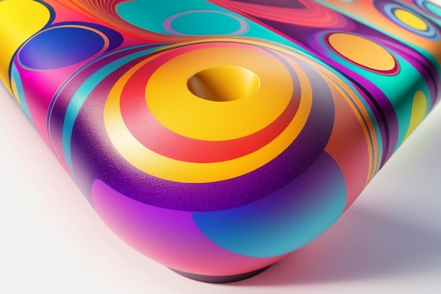 Colorful 3d model rendering abstract art wallpaper background illustration horizontal screen design