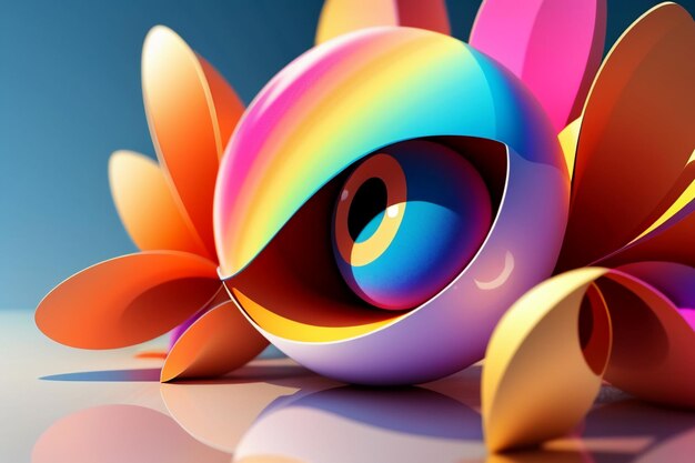 사진 다채로운 3d 모델 렌더링 추상 미술 벽지 배경 그림 가로 화면 디자인