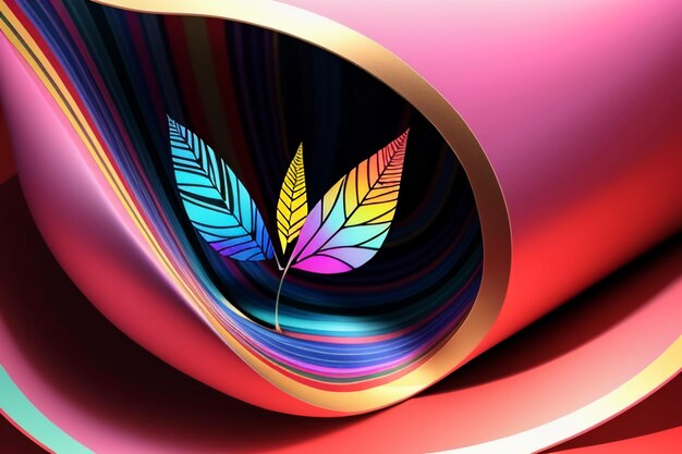 Photo colorful 3d model rendering abstract art wallpaper background illustration horizontal screen design