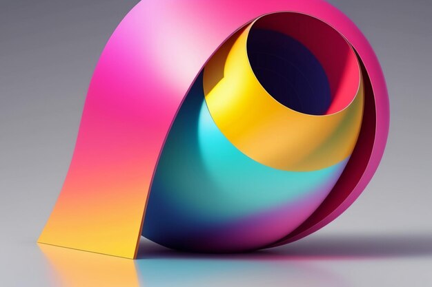 Colorful 3d model rendering creative design abstract items props wallpaper background