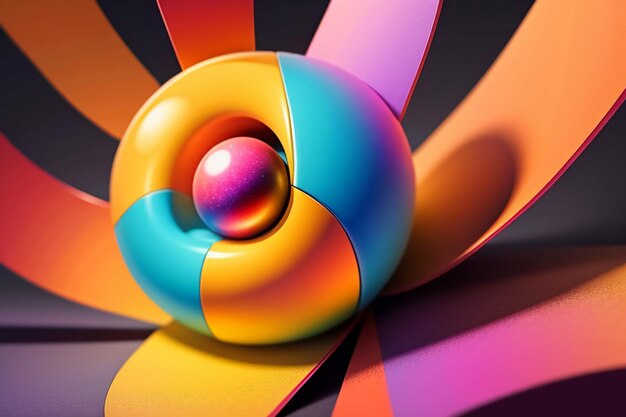 Colorful 3d model rendering creative design abstract items props wallpaper background