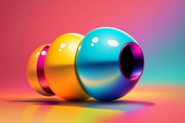 Foto modello 3d colorato che rende il design creativo oggetti astratti oggetti di scena sfondo sfondo