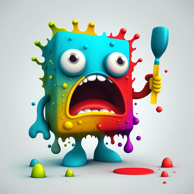 Colorful 3d monster