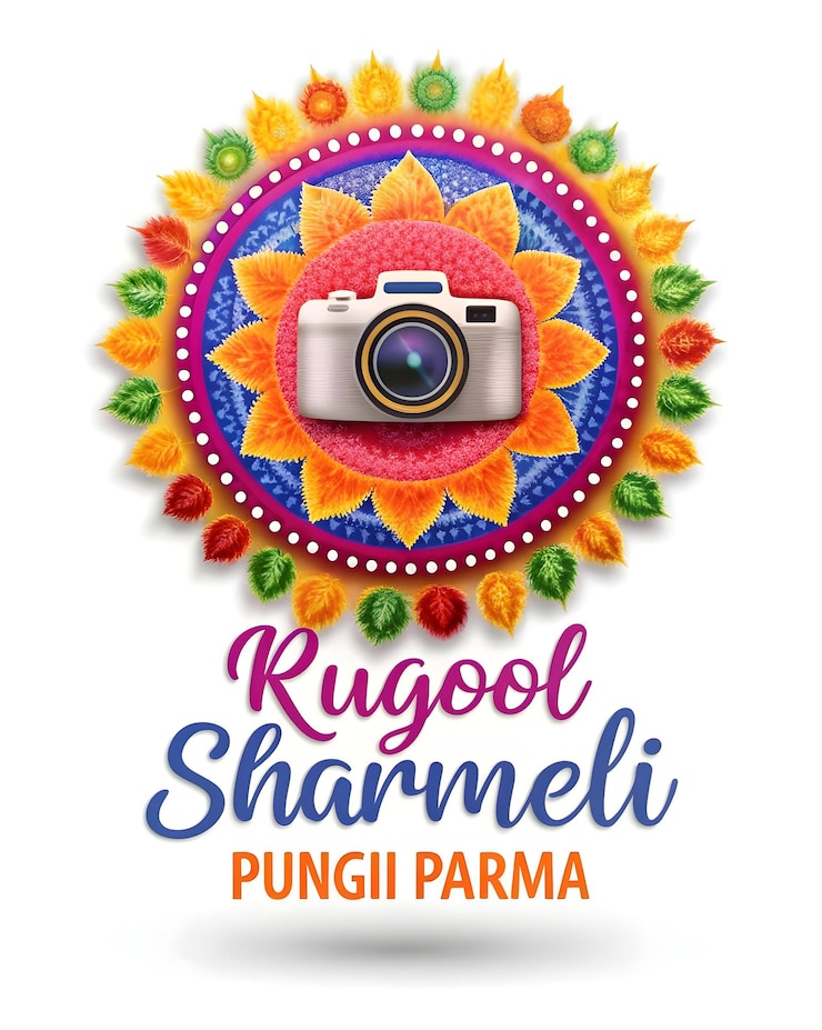 फोटो colorful 3d rangoli and sharad purnima text zoomin on white background