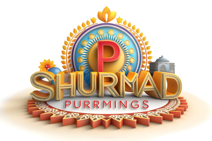 फोटो colorful 3d rangoli with sharad purnima blessings isolated on white background