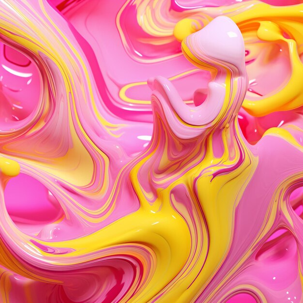 Colorful 3D rendering of a liquid painting