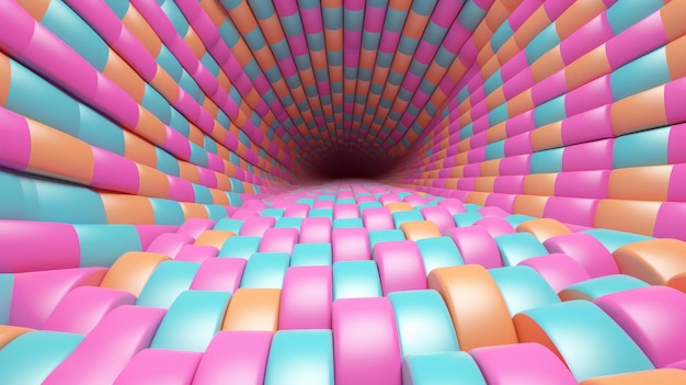 Colorful 3D tunnel