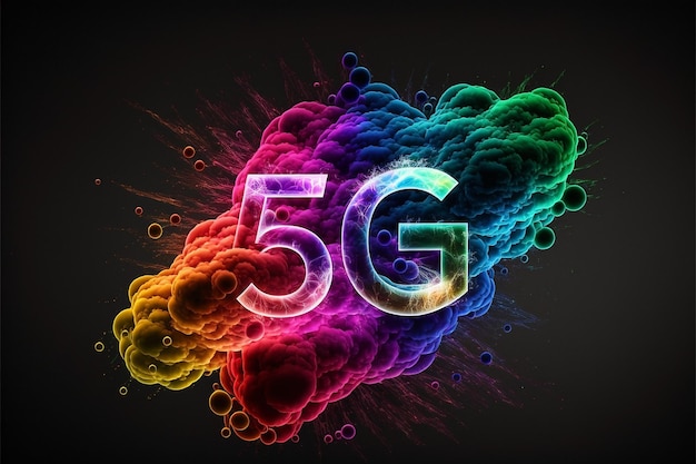 カラフルな 5G テクノロジー インターネット