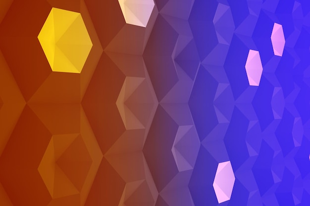 Colorful abstract 3D hexagon background