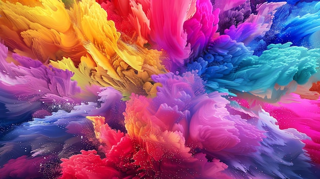 Фото Красочная абстрактная 3d-рендеринг жидкой картины изображение полно ярких цветов и имеет очень динамичное и энергичное ощущение