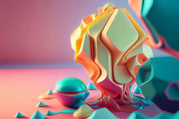 Photo colorful abstract 3d rendering