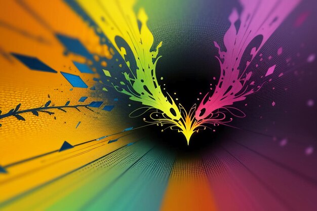 Photo colorful abstract art bright wallpaper background illustration creative painting designer