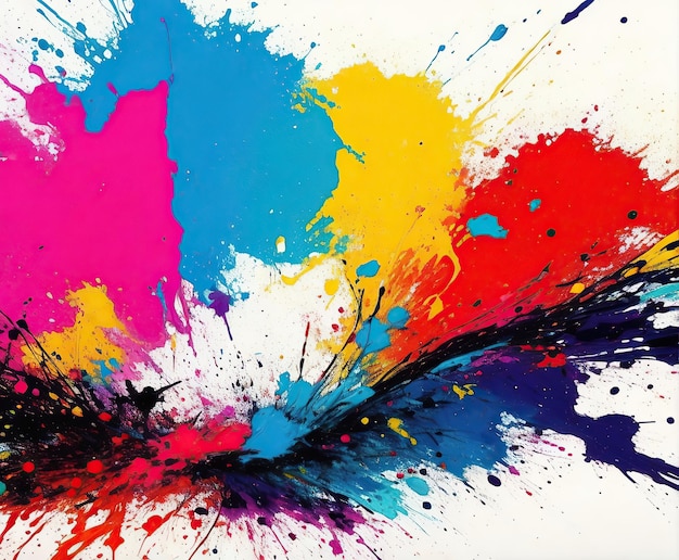 A colorful abstract art painting splatter desktop background generated by ai