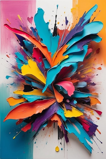 A colorful abstract art piece that is made by the artist