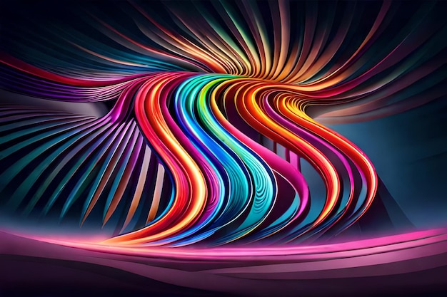 A colorful abstract art that is made up of many colors.