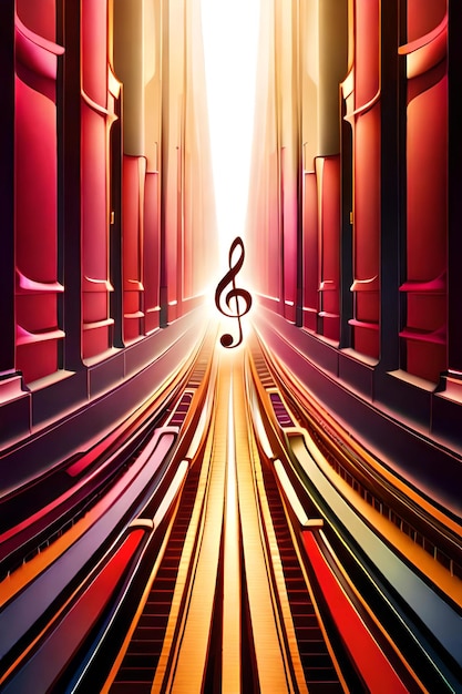 Photo colorful abstract background about musical note and music themes