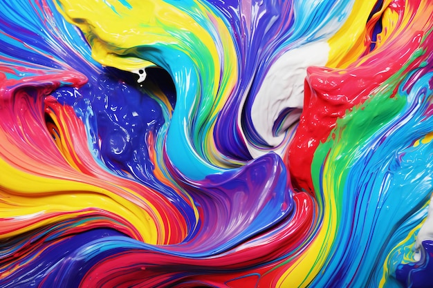 Colorful abstract background of acrylic paint in different shades of rainbow colors