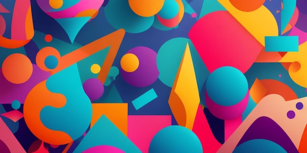 Colorful abstract background adorned with various shapes