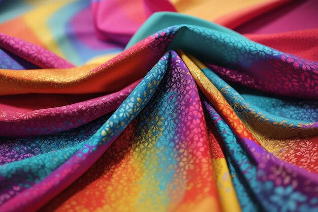 Photo colorful abstract background closeup of colorful fabric texture