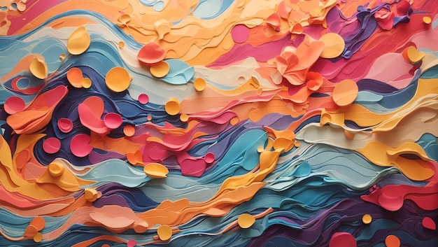 A colorful abstract background design a combination of colors shapes and textures