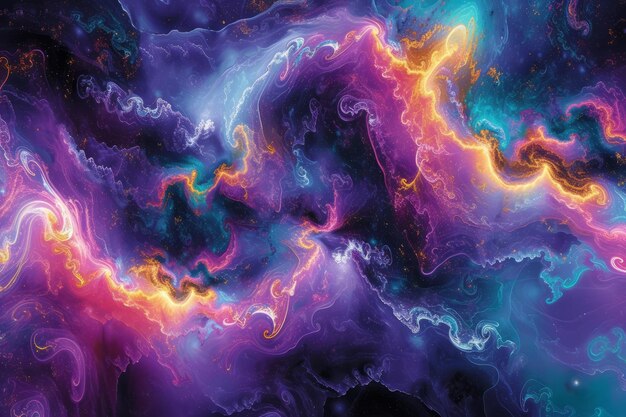 Colorful abstract background Glowing magic smoke Fractal art