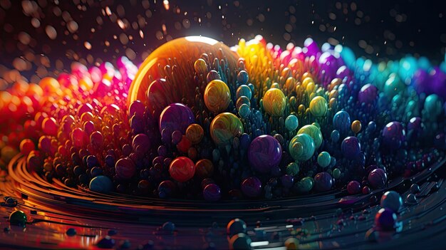 Photo colorful abstract background illustration with abstract shapes 3d realistic