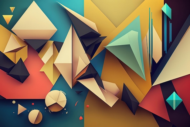 Colorful abstract background illustration with geometric shapes Generative AI