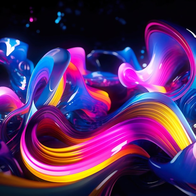 Красочное абстрактное фоновое изображение серии пузырей и волны