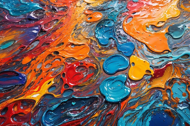 Colorful abstract background of oil paint on water surface