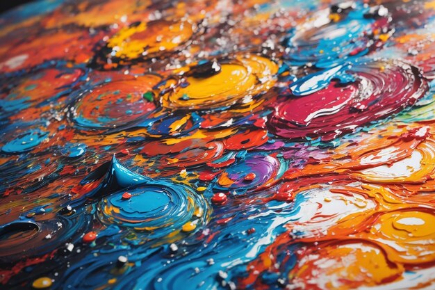 Photo colorful abstract background of oil paint on water surface