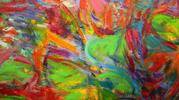 Photo colorful abstract background paints with brush strokes