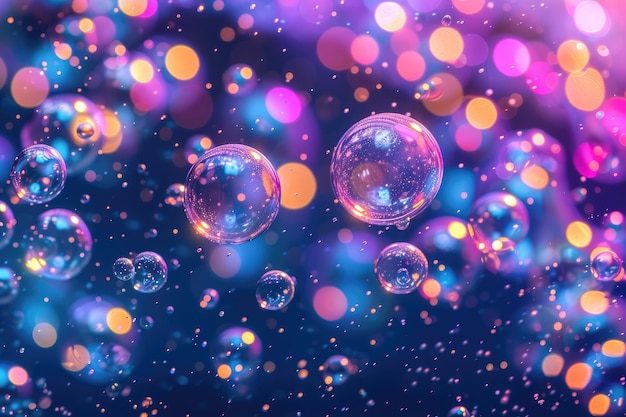 Colorful abstract background for PC desktop wallpaper featuring floating bubbles