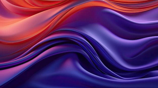 A colorful abstract background of a purple and red striped silk.