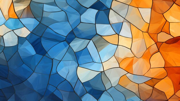 Colorful abstract background in stained glass style digital art